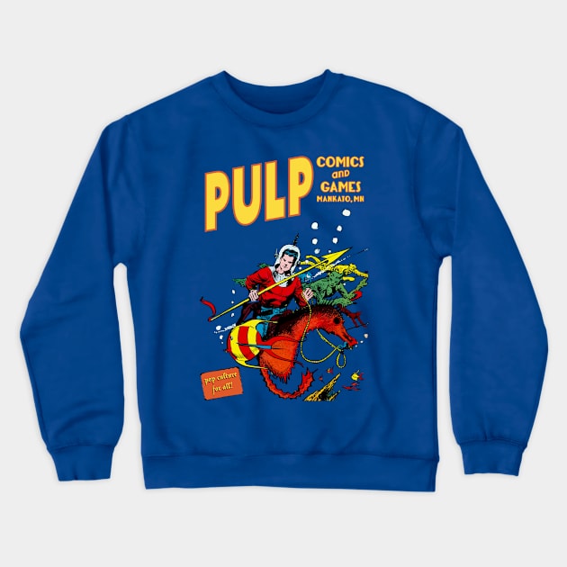 Pulp Seahorse Rider Crewneck Sweatshirt by PULP Comics and Games